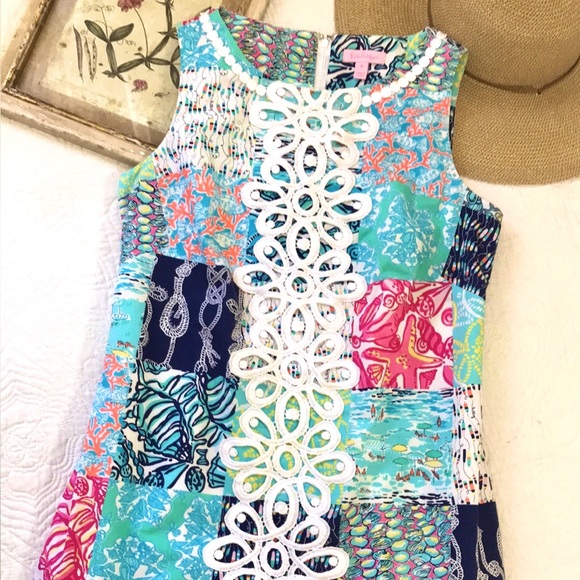 Lilly Pulitzer Worth Shift Dress Multi Sailor Patch - Picture 5 of 16
